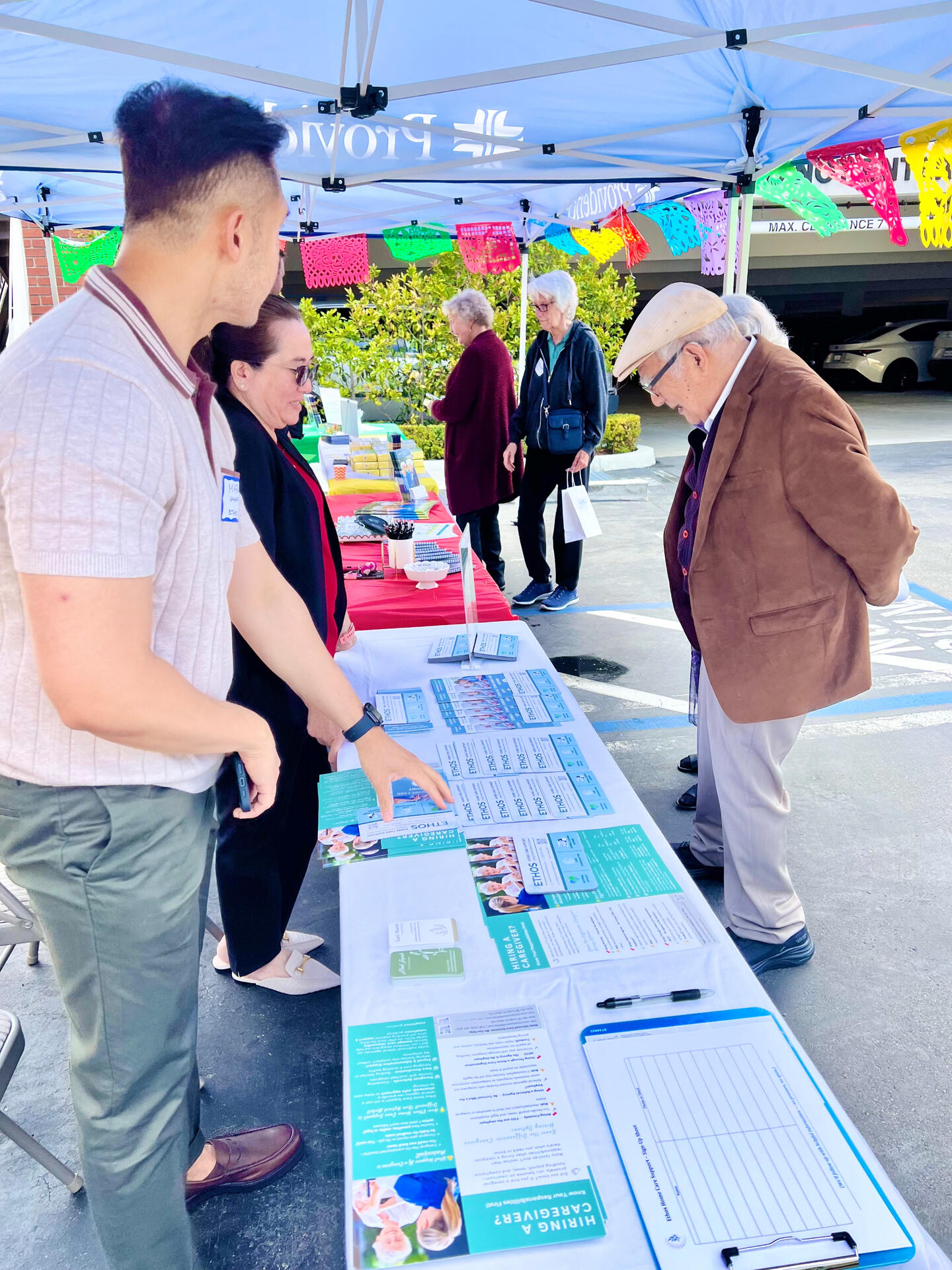 Sharing support with a local elder.