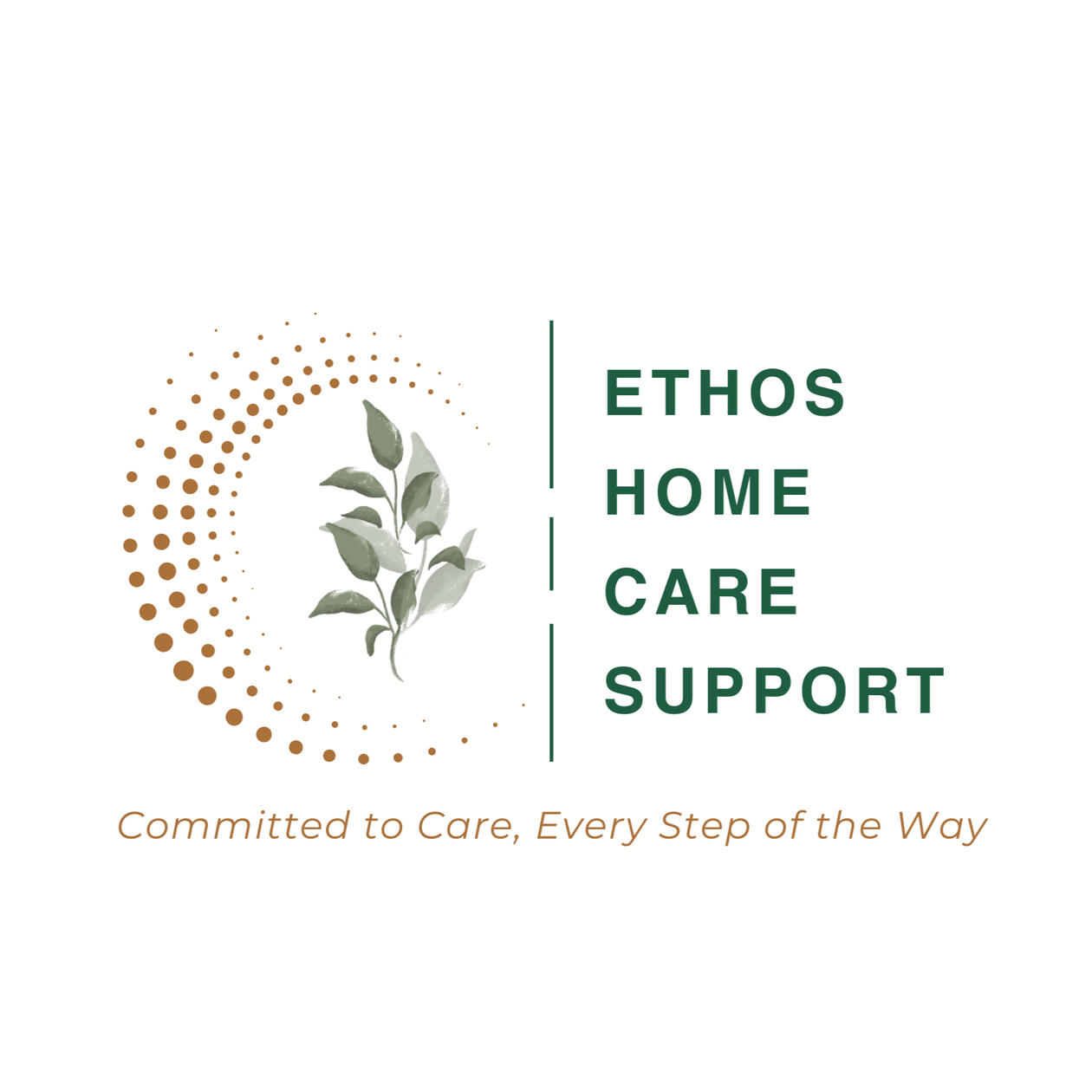 Logo of Ethos Home Care Support, a caregiver referral agency.